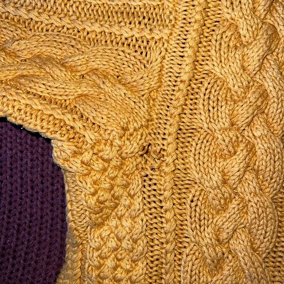 Cable Knit Yellow/Gold Sweater - Picture 3 of 3